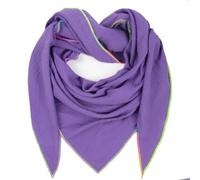 Gloop Écharpe pour femme XXL - Triangle - Foulard en mousseline de coton - Poncho sans gratter la peau - Fabriqué en Italie - 135 cm × 135 cm × 220 cm, lavande, taille unique
