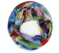Gloop Écharpe tube pour femme - Soyeux et aéré - Léger - Avec motif imprimé coloré, vert et bleu clair, taille unique