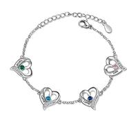 Glooraca Bracelet avec pierre de naissance personnalisable pour maman, 1 à 5 noms pour femme, maman, grand-mère, cadeau pour la fête des mères, un anniversaire, Noël, taille unique, Laiton