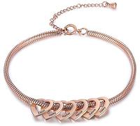 Glooraca Bracelets de cheville personnalisés pour femme avec 2 à 6 noms gravés en forme de cœur - Cadeau pour femme, épouse, maman, petite amie, famille, Heart Pendant, Acier inoxydable, Pas de gemme