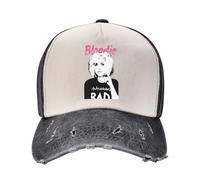 GLOPANTE Casquette de baseball unisexe Debbie Singer Harry-Music Band Color-Block avec sangle à boucle réglable pour homme et femme Casquette de camionneur en denim délavé, T-30, Taille unique