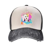 GLOPANTE Casquette de baseball unisexe Debbie Singer Harry-Music Band Color-Block avec sangle à boucle réglable pour homme et femme Casquette de camionneur en denim délavé, T-29, Taille unique