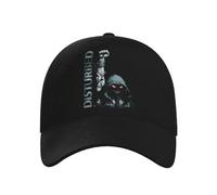 GLOPANTE Disturbeds-Heavy Metal Band Casquette de baseball classique réglable à bord incurvé Chapeau de soleil tendance Camping, T-1., Taille unique
