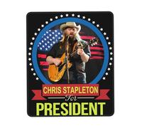 GLOPANTE St^ap^leton Singer Chris Tapis de souris multifonction pleine largeur Motif imprimé Bords cousus avec précision Antidérapant et résistant à l'usure 20,1 x 24,1 cm