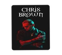 GLOPANTE Tapis de souris multifonction Chris de chanteur marron pleine largeur motif imprimé bords cousus avec précision antidérapant et résistant à l'usure 25,4 x 30,5 cm