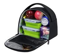 Gloppie Sac Isotherme à Repas 8L, Sac-Glacière Souple Isotherme Cooler Bag pour Déjeuner/Travail/Ecole/Plage/Pique-Nique, Noir