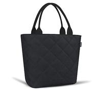 Gloppie Sac Isotherme Repas 9L Lunch Bag en Doublure Étanche Sac à Main Fourre-tout Isolé pour Femmes Filles, Sac de Déjeuner Réutilisable pour Travail Boulot Pique-nique Camping, Carré & Noir