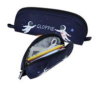 Gloppie Trousse à Crayons Pochette à Stylos Petit Format Étui Scolaire Porte-Crayons Multi Usages - Motif de Deux Astronautes & Bleu