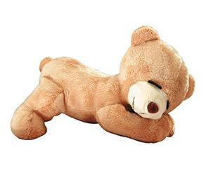 GLOREX 0 4528-1 - Doudou à remplir soi-même Ours endormi Max, env. 26 cm de Haut, Cousu en Peluche de Haute qualité, il Suffit de Le remplir, avec Certificat de Naissance