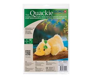 Glorex 0 4549-1 - Doudou à remplir soi-même - Canard Quakie - Environ 27 cm - Cousu en Peluche de qualité supérieure - Il ne Reste Plus qu'à remplir - avec Certificat de Naissance