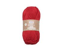 GLOREX 100% Coton, Polyvalent pour Tricot, Crochet et Bricolage, très Bonne qualité, Doux et Lavable, 50 g, Environ 170 m, Rouge, Set Pièces