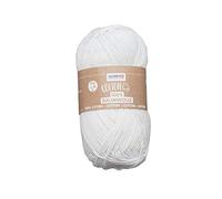 Glorex 5 1004 00 - Coton - 100% coton - Polyvalent - Pour tricot, crochet et bricolage - Très bonne qualité - Doux et lavable - 50 g - Environ 170 m - Blanc