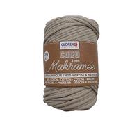 Glorex Cord macramé, Viscose, Tissé taupe, 85 m, Set Pièces