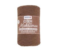 Glorex 5 1008 31-Makramee 2 mm, 250 g, Marron, Longueur 225 m, Fil Triple Torsion, 100% Coton, pour Crocheter, Tricoter, Nouer et créer