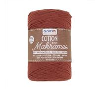 Glorex 5 1008 32 - Makramee Cotton 2 mm, 250 g, Terracotta, Longueur 225 m, Fil de Coton Triple Torsion, 100% Coton, pour Crochet, Tricot, nouage et création
