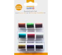 GLOREX 6 1223 042 Set de fils de fer 9 rouleaux à 2m couleurs assorties