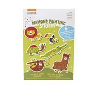 GLOREX 6 1242 701 - Diamond Painting Stickers, motif animaux, kit de bricolage avec strass, pour enfants à partir de 6 ans