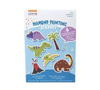 GLOREX 6 1242 703 - Diamond Painting Stickers, motif : dinosaure, kit de bricolage avec strass, pour enfants à partir de 6 ans