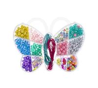 GLOREX 6 1630 333 - Lot de 510 bijoux en perles dans une boîte de rangement en forme de papillon, multicolore, idéal pour la conception de bijoux, bracelets, colliers, accessoires et décoration