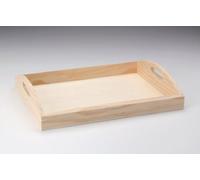 GLOREX 6 1685 013 Plateau de Service en Bois, Naturel, 36 x 28 x 7 cm