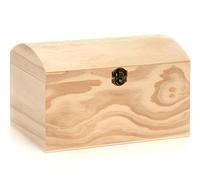 GLOREX 6 2003 354 Coffre à trésor en bois, naturel, 26 x 17,5 x 16 cm