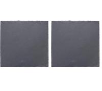 GLOREX 6 2013 123 - Dessous de plat en ardoise, ardoise carrée env. 25 x 25 x 0,4 cm, pour décorer, coller ou écrire (Lot de 2)