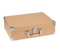 Glorex Reisekoffer Valise en Carton Durable certifié FSC, Environ 35,5 x 25 x 10 cm, Peindre, Coller sur Le Papier mâché, Marron Naturel