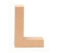 GLOREX 6 2029 112 Lettre L en carton, naturel, 17,5 x 11 x 5,5 cm