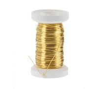 GLOREX 6 2220 088 Fil de Laiton 0,3 mm x 40 m sur Une Bobine en Plastique Légèrement Flexible, idéal pour Les Bouquets, Les compositions et Autres travaux Floraux, Marron