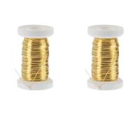 GLOREX 6 2220 088 Fil de Laiton 0,3 mm x 40 m sur Une Bobine en Plastique Légèrement Flexible, idéal pour Les Bouquets, Les compositions et Autres travaux Floraux, Marron (Lot de 2)