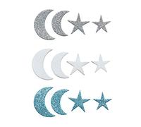 Glorex 6 2247 713 - Autocollants en caoutchouc mousse lune et étoiles, autocollants, 60 pièces, assortis dans différents motifs, idéal pour décorer et décorer des cartes de vœux, pour le scrapbooking, etc.
