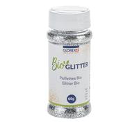 Glorex 6 2820 401-Bio Glitter Fin, 60 g de Couleur argentée, Paillettes, décorer Les Cartes de vœux, Les travaux manuels, etc, Cellulose, Silver