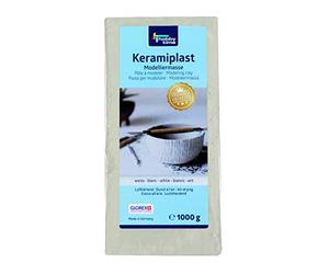 GLOREX 6 8070 201 Keramiplast, pâte à modeler, 1000g, blanc