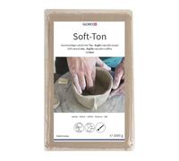 Glorex 6 8075 201 Soft-Ton-Argile Naturelle Souple, séchant à l'air, blanc, 1000g
