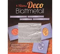 Glorex 6 8780 102 - Métal en feuille couleur argent 14x14 cm, 5 feuilles