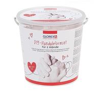 GLOREX 62703307 Kit de Moulage DIY pour 2 Mains, plâtre, Blanc, unique