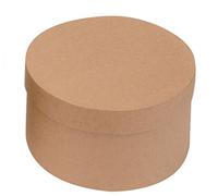 GLOREX boîte de Rangement en Carton Ronde, Marron, 14 x 14 x 7,5 cm
