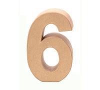 Glorex Chiffre 6 en Carton 17,5X5,5cm, Naturel