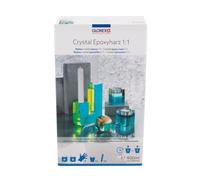 GLOREX Crystal 6 2101 531 Kit de résine époxy et durcisseur 1:1, brillant, 2 x 200 ml, pour l'artisanat, les bijoux et la construction de moules, lot de 8 pièces