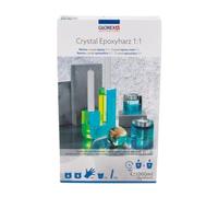 GLOREX Crystal 6 2101 533 Kit de résine époxy et durcisseur 1:1, brillant, 2 x 500 ml, pour l'artisanat, les bijoux et la construction de moules, lot de 8 pièces