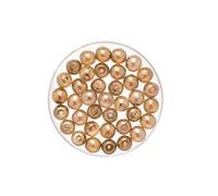 GLOREX de Bohême 6 mm Perles de Verre Cire 50st, Verre, Marron Clair, 4 x 4 x 1,5 cm