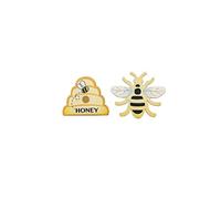 GLOREX Déco en Bois Abeilles+Ruche, Multicolore, 3,8x3,2cm