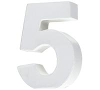 GLOREX en carton chiffre 5, FSC Mix, blanc, 10 x 7 x 3,5 cm