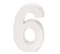 GLOREX en carton chiffre 6, FSC Mix, blanc, 10 x 7 x 3,5 cm