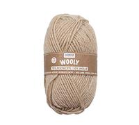 Glorex Fil à Tricoter Wooly 70% Acrylique / 30% Laine, très Doux et Chaud, agréable à Porter, 50 g, Environ 90 chiné, idéal pour Les Bonnets, écharpes et Manchettes, Beige mélangé, Set Pièces