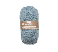 Glorex Fil à Tricoter Wooly 70% Acrylique / 30% Laine, très Doux et Chaud, agréable à Porter, 50 g, Environ 90 m, Bleu Clair chiné, idéal pour Les Bonnets, écharpes et Manchettes, Set Pièces