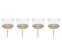 Glorex GmbH 6 7021 001 Bougeoir en Verre pour Bougie Chauffe-Plat, Or