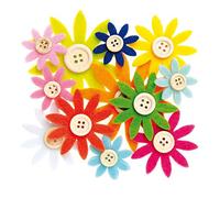 Glorex GmbH 6 7101 335 - Feutre Fleurs, 3,5-7 cm, Lot de 12, Multicolore