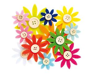 Glorex GmbH 6 7101 335 - Feutre Fleurs, 3,5-7 cm, Lot de 12, Multicolore