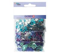 Glorex GmbH Mix de paillettes, Bleu/Turquoise, 30 g